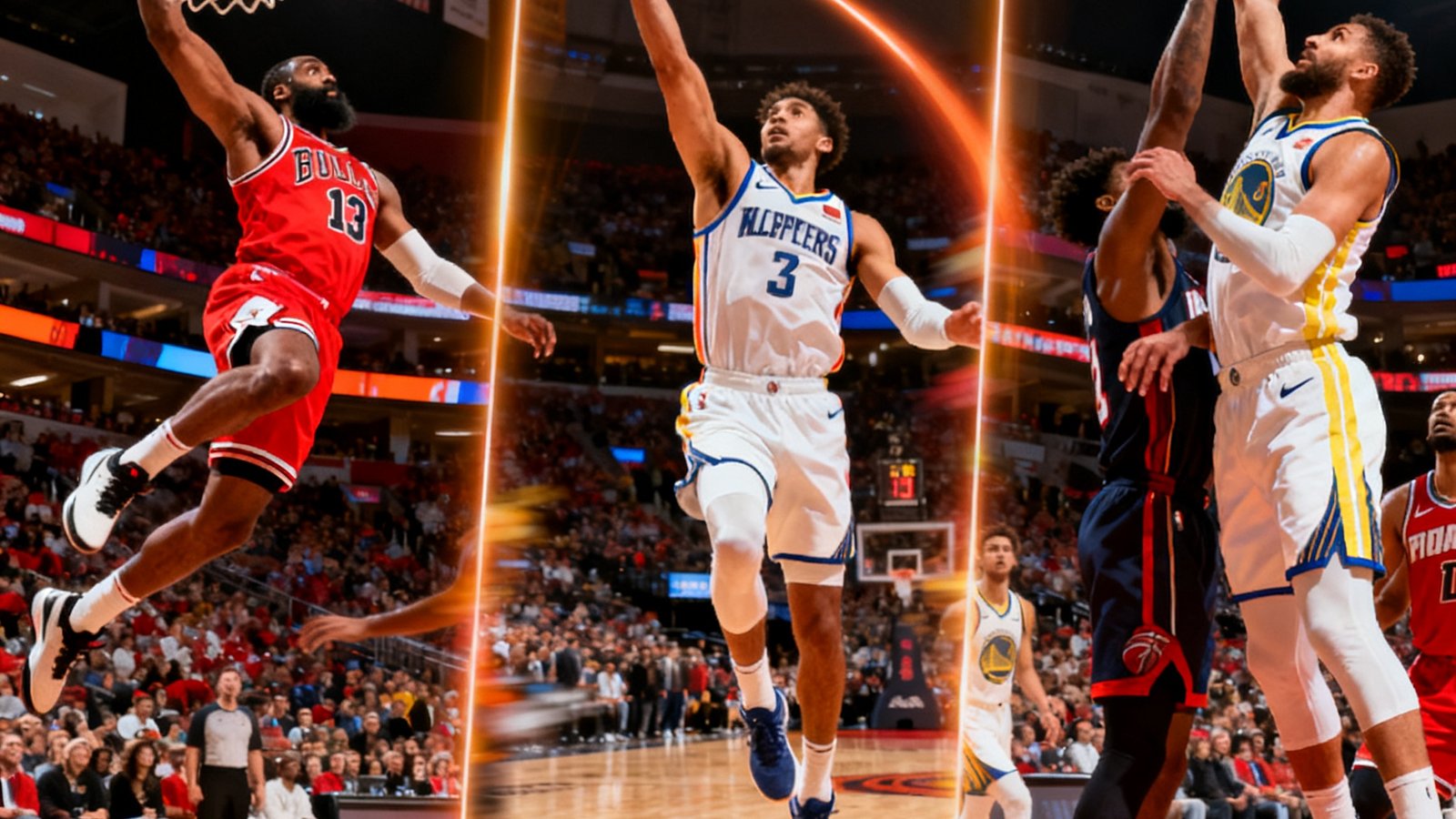 NBA本周十佳球集锦缩略图，拼接了多个精彩瞬间包括大风车扣篮、超远三分压哨球和钉板大帽，色彩鲜艳动感十足